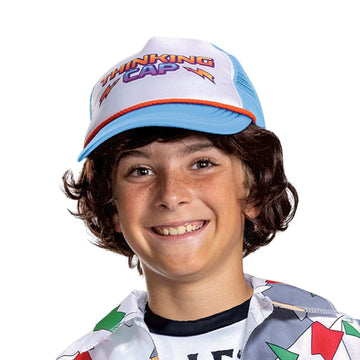 Disguise Dustin Costume Kit For Kids, Official Stranger Things Costume Hat With Top, Child Size Large (10-12)