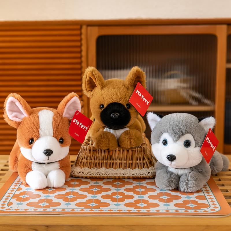 Gjlzfwbx 10 Inch Realistic Dog Plush Toy, Soft Realistic Dog Stuffed Animal, Children'S Playmate Gift Baby'S Day Valentine'S Day