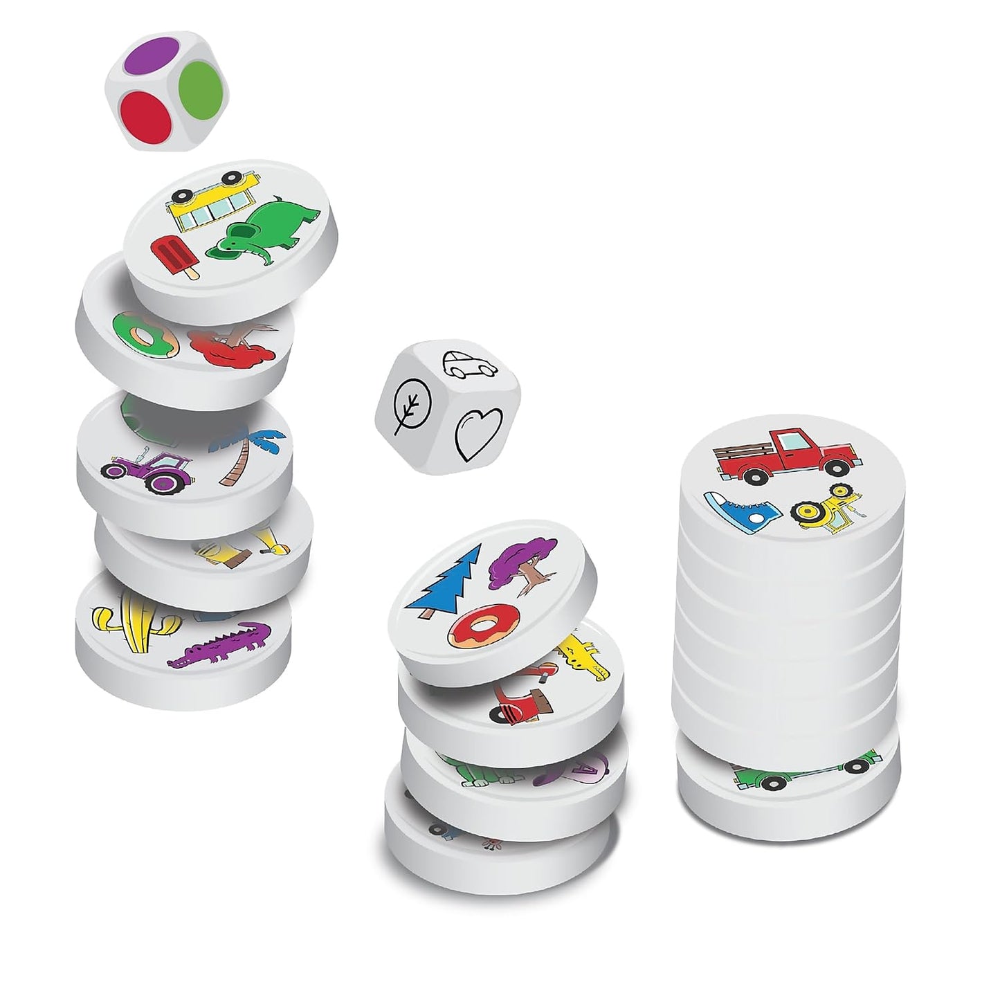 Amigo Games Clack! Categories - The Magnetic Stacking Game That Clacks When You Stack - Roll The Dice, Match The Color & Shape,