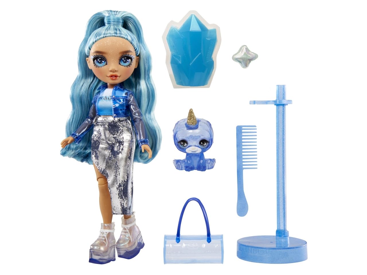 Rainbow High Fashion Doll With Slime & Pet - Skyler (Blue) - 28 Cm Twinkle Doll With Shining Deer, Magic Pet And Fashion Accessories - Children'S Toy - Ages 4-12 Years
