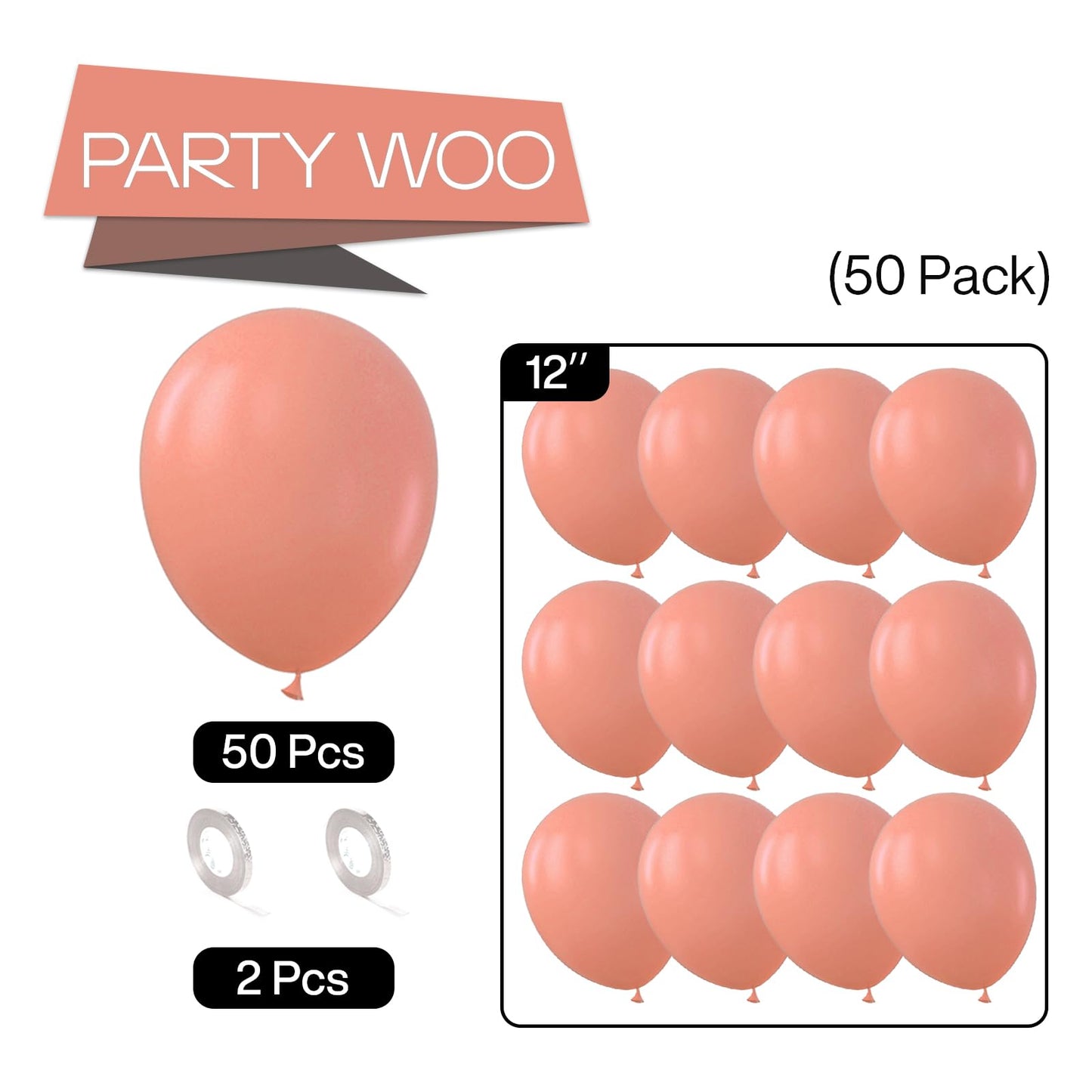 Partywoo Blush Pink Balloons, 50 Pcs 12 Inch Boho Pink Balloons, Pink Balloons For Balloon Garland Or Balloon Arch As Party Decorations, Birthday Decorations, Girl Baby Shower Decorations, Pink-F01