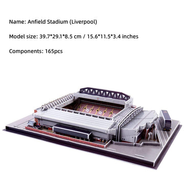 ISFIBA Classic Football Stadium - 3D Paper Model Building Kit, Soccer Club Venues, Souvenir Gift, Handmade Puzzle Ornaments, Car