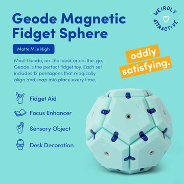 Speks Geode Pentagons Magnetic Fidget Toy For Adults & Teens 14+ | Sensory Gadget For Stress Relief, Office Desk Toy Present, Christmas Gift, Holiday Stocking Stuffer | Mile High, 12-Piece Set