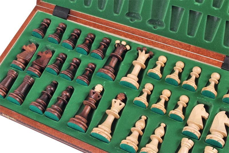 Beautiful Handcrafted Wooden Chess Set With Wooden Board And Handcrafted Chess Pieces - Gift Idea Products (16' (40 Cm) Brown)