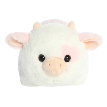 Aurora® Moonique Strawberry Milk Cow™ Stuffed Animal - 10 White Plush Cuddle Toy for Kids - Adorable Spudsters™ Collection