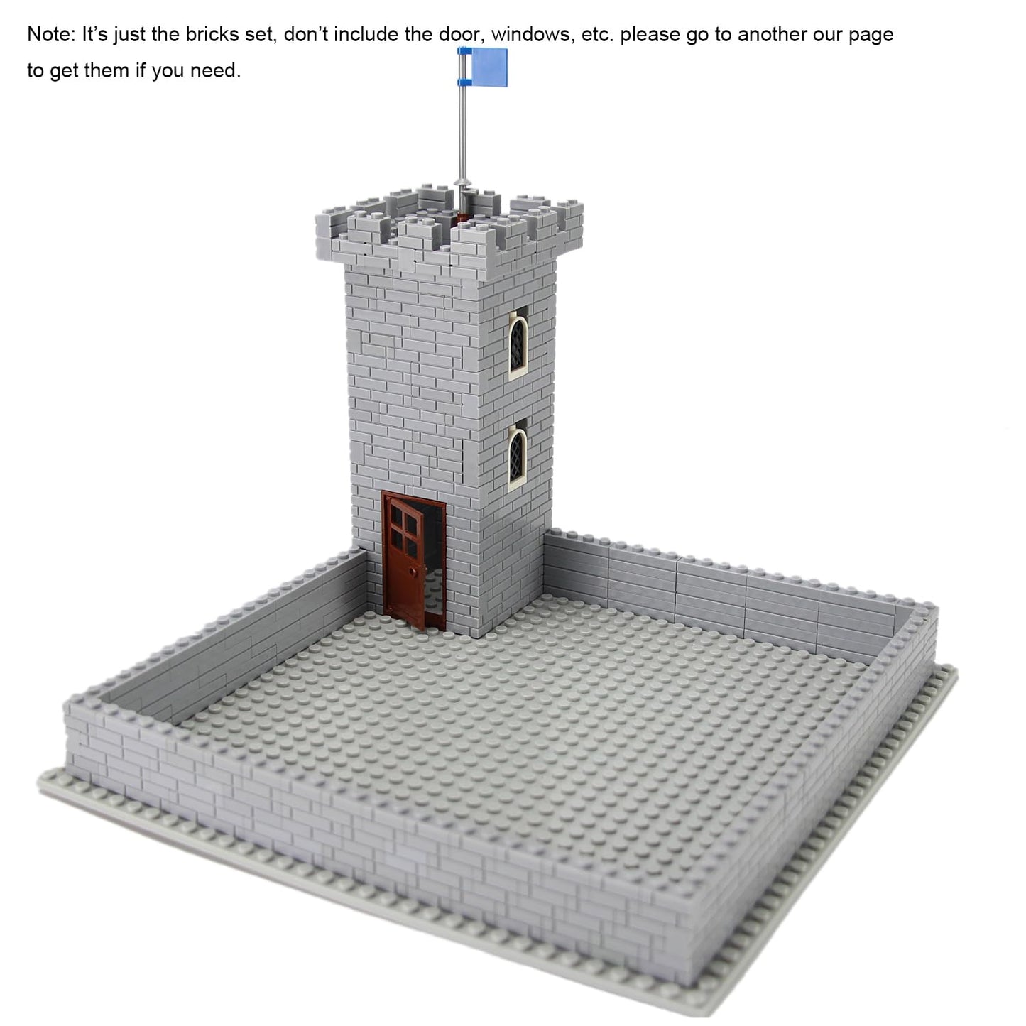 Feleph 360 Pieces 1X2 Masonry Profile Bricks Set Moc Building Blocks For Wall Parts And Pieces Diverse Bulk Toy Kit Compatible With Major Brands (Gray)