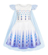 Wonderbabe Girls Princess Costumes Snow Queen Princess Dresses Fancy Dress Up Clothes For Christmas Snow Party Cosplay With White Long Cape Size 2-3T