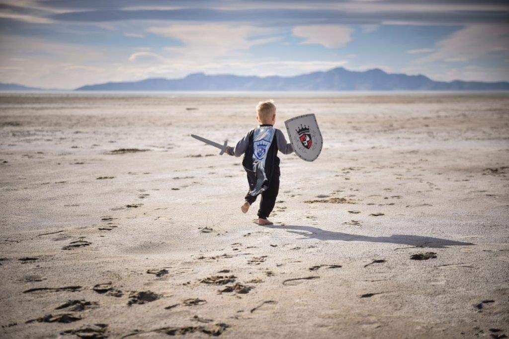 Little Adventures Foam Pretend Play Toy Shield & decorative replica blade Set (Blue Knight)