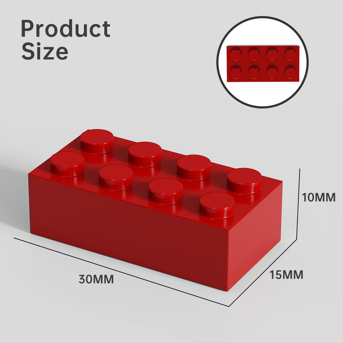 TTEHGB TOY Classic Bulk Brick Block 2x4, 300 Piece Building Brick Bright Red, Compatible with Parts and Pieces 3001, Creative Pl