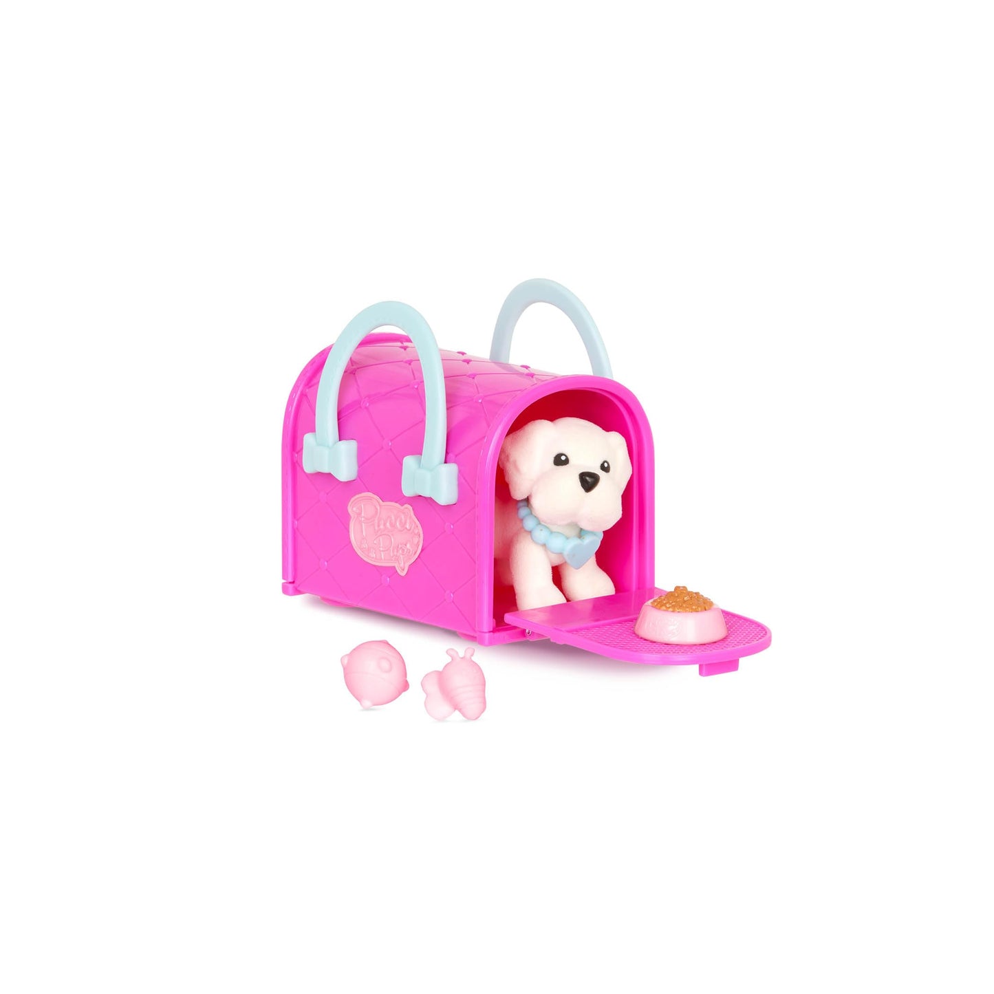 Pucci Pups - Collectible Puppy Set – Chocolate Lab, Maltese, Chihuahua – Carrier Purse – Dog Accessories Included – Toys For Kids 3+