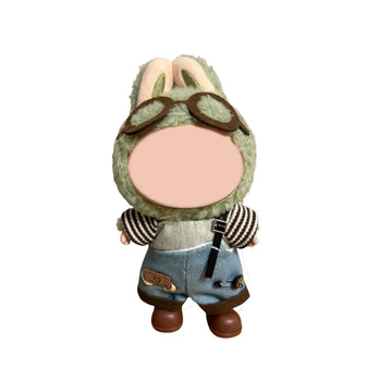 17cm Doll Clothes Set and Accessories 2025 Designed Clothes Set for 15cm/17cm Doll with Brown Glasses & Overalls & Brown Shoes