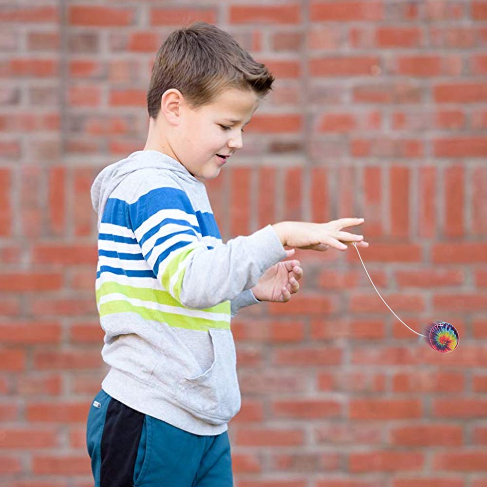 Artcreativity Rainbow Yoyos For Kids, Pack Of 12, Metal Yo-Yo Toys With Colorful Designs, Birthday Party Favors, Goodie Bag Fillers, Holiday Stocking Stuffers, Classroom Prizes