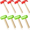 Deekin 4 Pcs Toy Hammer Simulation Small Red Green Wooden Plastic Maintenance Tools Hammer Pretend Play Educational Toys For Tee