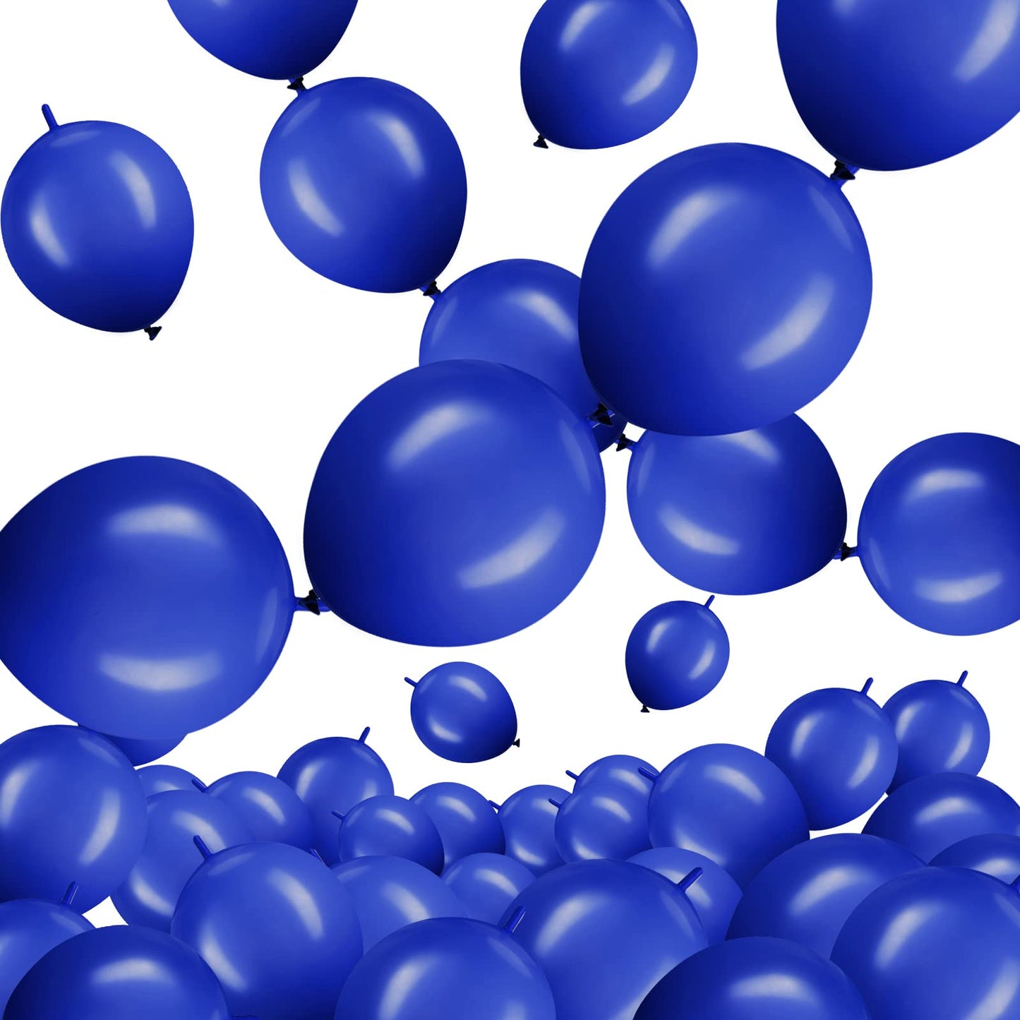 100 Pcs Link Balloon Linking Balloon Latex Linkable Balloons Connected Wedding Party Decoration (Dark Blue, 10 Inch)
