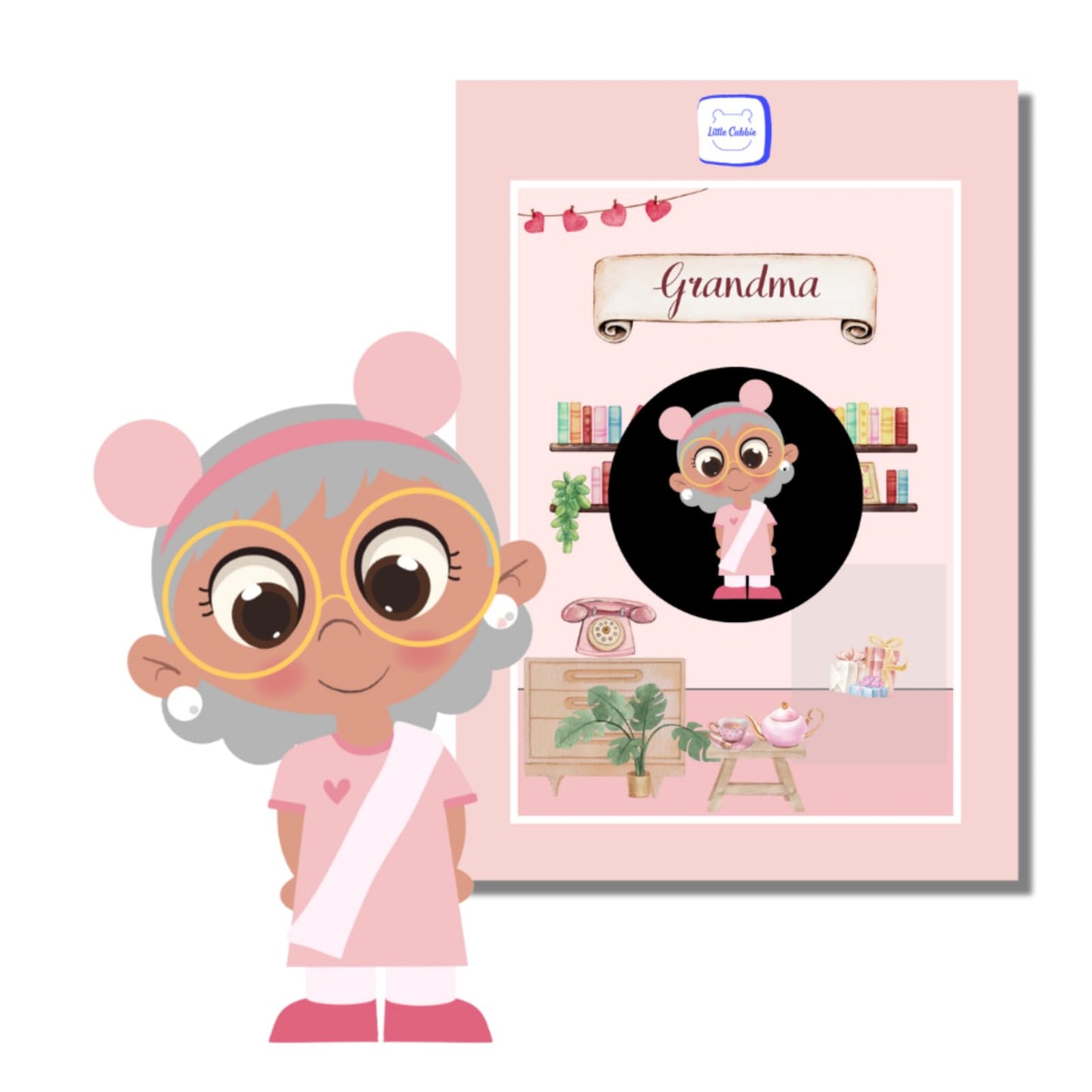Little Cubbie Recordable Grandma Figurine Personalized VoiceRecordable Toy for Kids | AddOn for Cubbie Audio Box | ScreenFr
