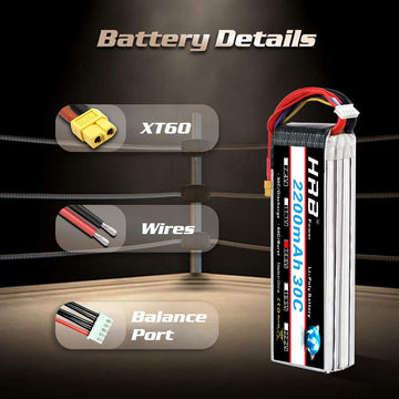 HRB 4S Lipo Battery XT60 14.8V 2200mAh 30C RC Lipo Battery Compatible with RC Car RC Plane RC Truck RC Boat