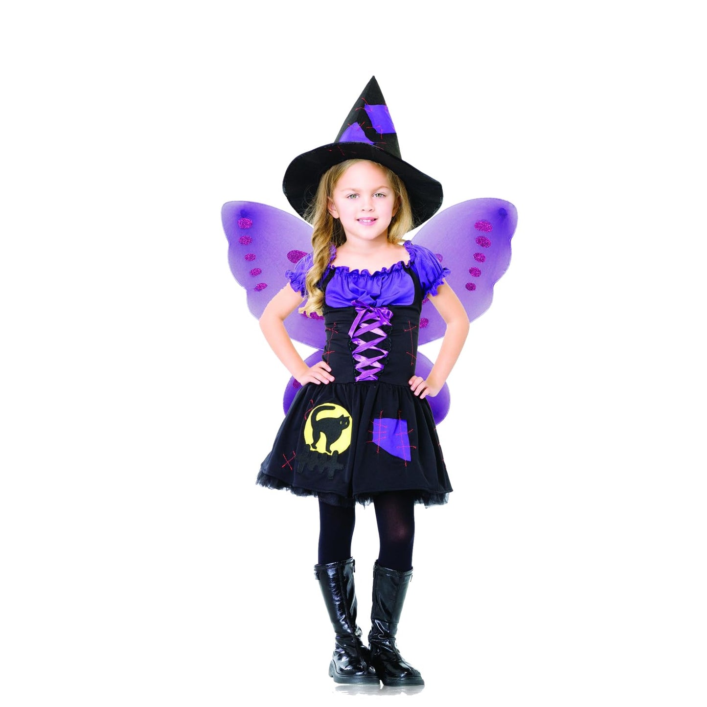 Nenmatte Fairy Girls Wings,Butterfly Wing For Birhday Party,Sparkle Angel Wings Halloween Costume Dress Up (Purple)