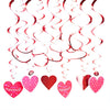 Funpa 30PCS Valentines Day Hanging Swirl Party Swirl Hanging Decoration