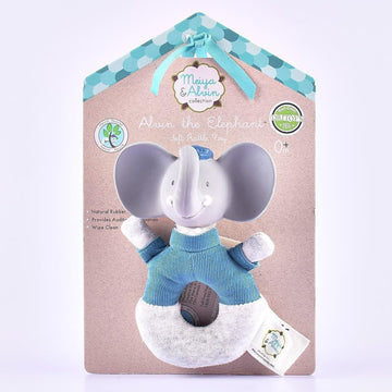 Tikiri Alvin The Elephant Soft Rattle With Rubber Head (Blue)