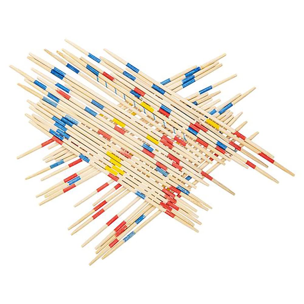 Chochkees Classic Wooden Thin Pick Up Stick Game 31 Pieces Fun Family Game Gift Idea, 7'' Tall, (4-Pack)