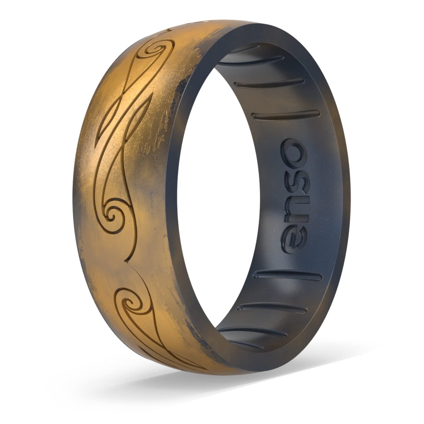 Enso Rings Lord of the Rings Collection - Comfortable Silicone Rings - Elven Scroll - Size 7
