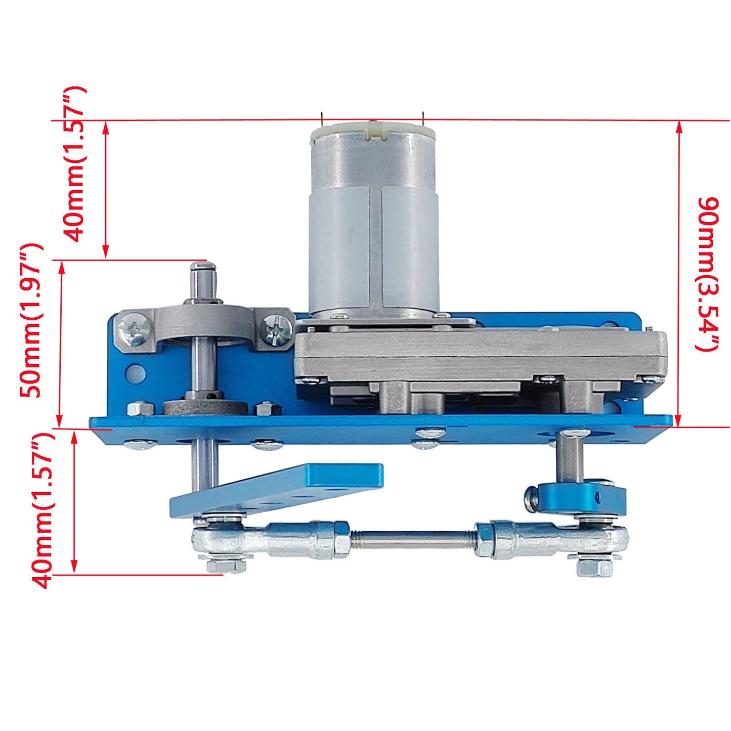 JQDML DIY Reciprocating Swing Motor, 24V, 120RPM, Adjustable Speed 20-120°, Aluminum, Model YBJ-BLUE