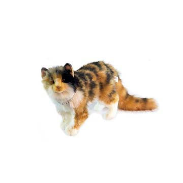 Hansa Plush Cat - Calico Long Haired Alamo Cat Betty, 12" H, Multi Color, Model 6966