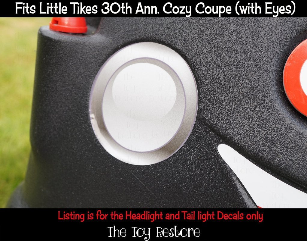 The Toy Restore Replacement Decals Fits Little Tikes 30Th Cozy Coupe Car Smooth Headlights & Tail Lights