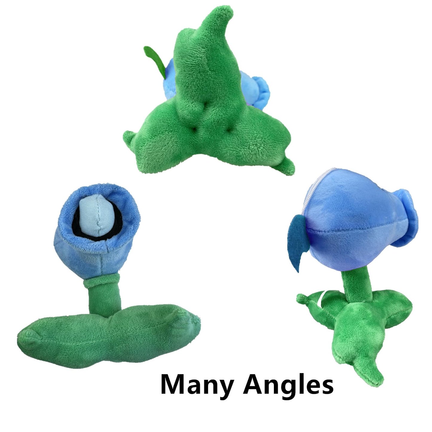 JHESAO Peashooter Plush Toy - 8" Blue Soft Doll - PVZ Zombies Collectible