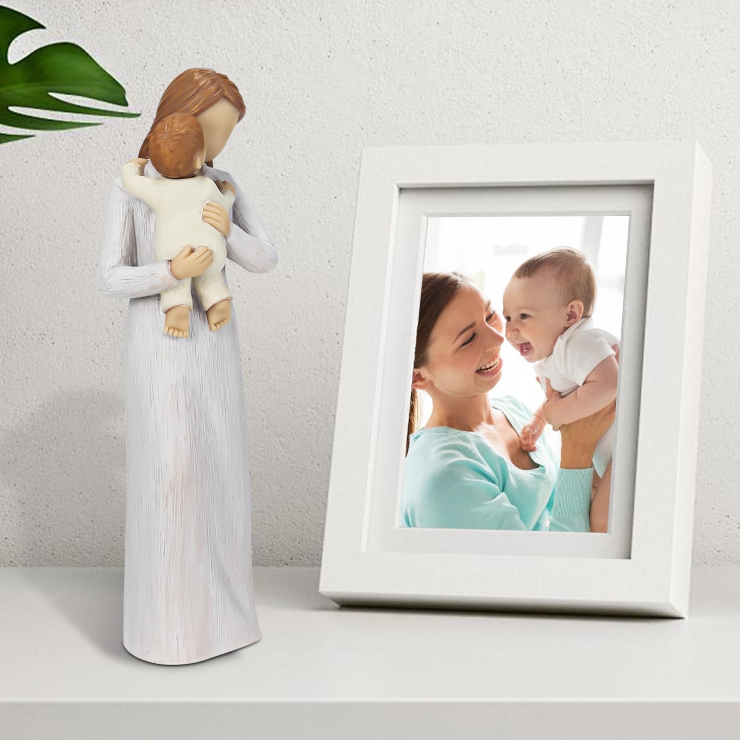 Carracci New Mom Gifts, Mother New Baby Figurines, Sculpted Hand-Painted Mom And Baby Child Figures Statues, Gifts For Mom Birth