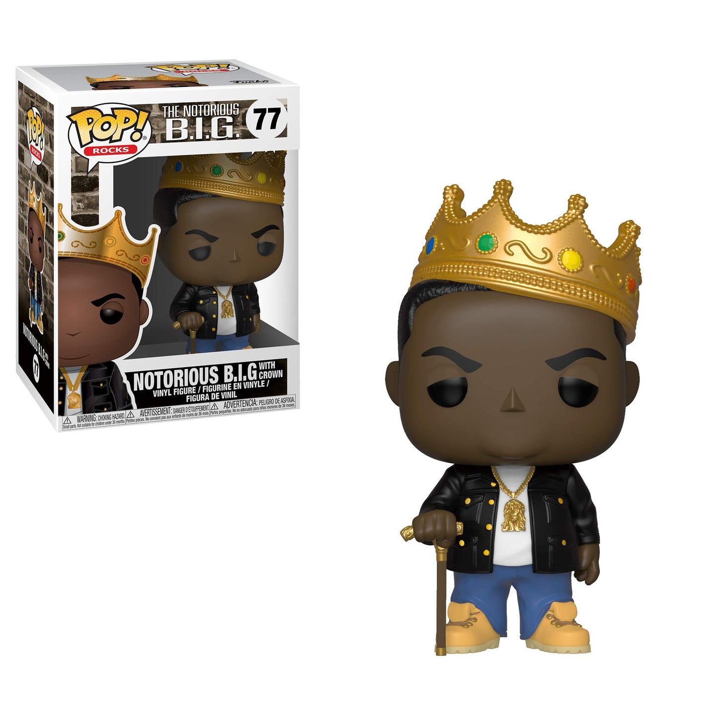 Funko Pop Rocks Notorious B.I.G. Collectible Figure, Vinyl, Standard Size, Multicolor, Model 31550