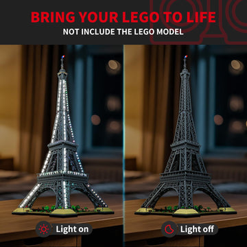 Briksmax Led Lighting Kit For Lego-10307 Eiffel Tower (Remote-Control Version)- Compatible With Lego Architecture Building Block