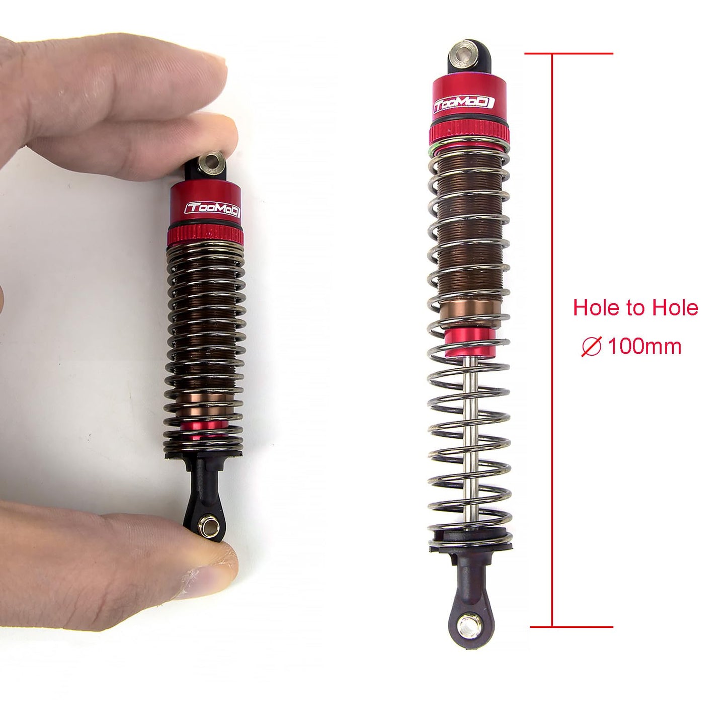 TOOMOD 1/10 100mm RC Oil filled Shock Absorbers kit for Tamiya Bullhead SuperClod Buster TRX4 Axial SCX10 D90 Crawler Buggy Car