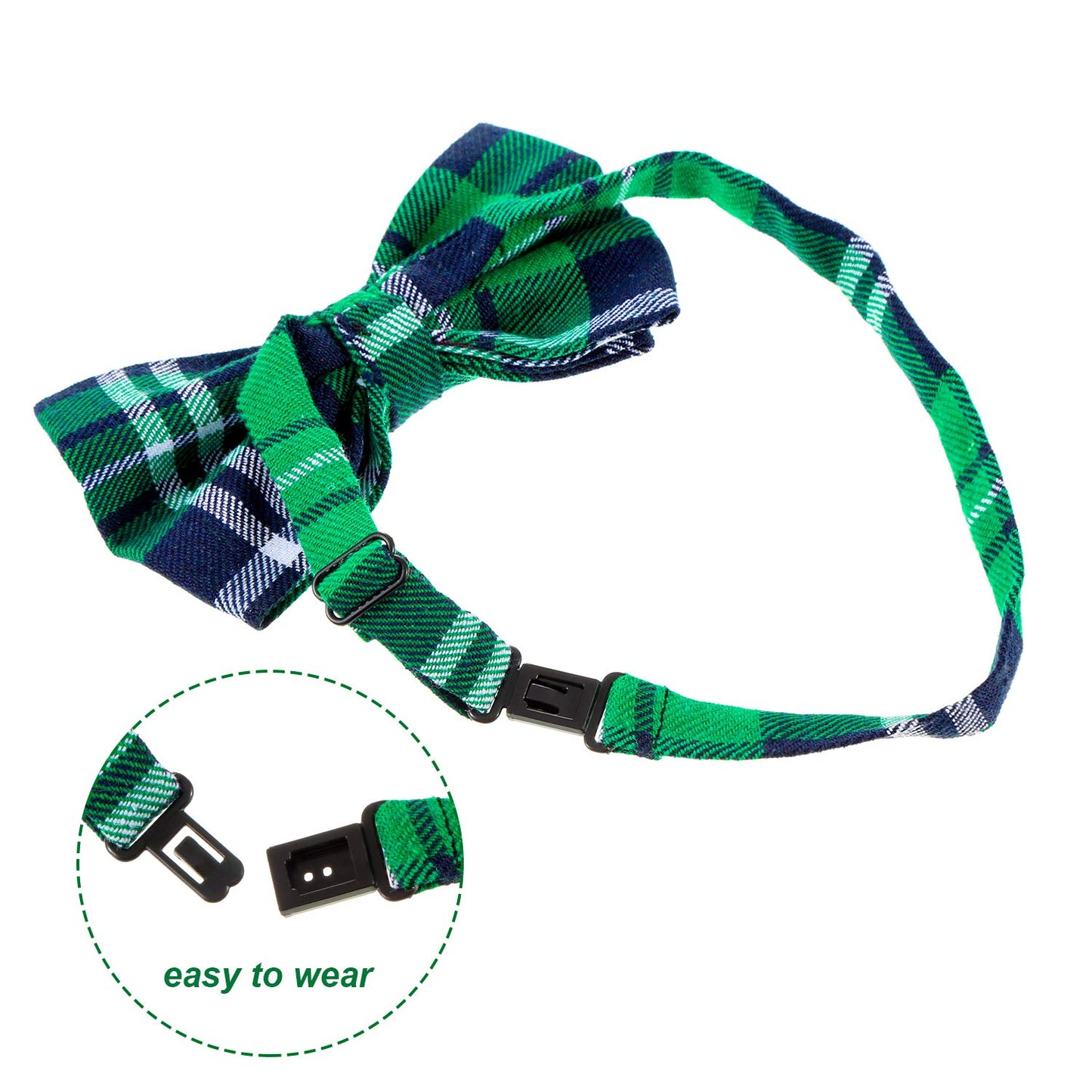 Zhanmai St. Patricks Day Hat Green Plaid and Bow Green Cowboy Top Hat Mardi Gras Irish Party Accessory Set for Men Women Suppli