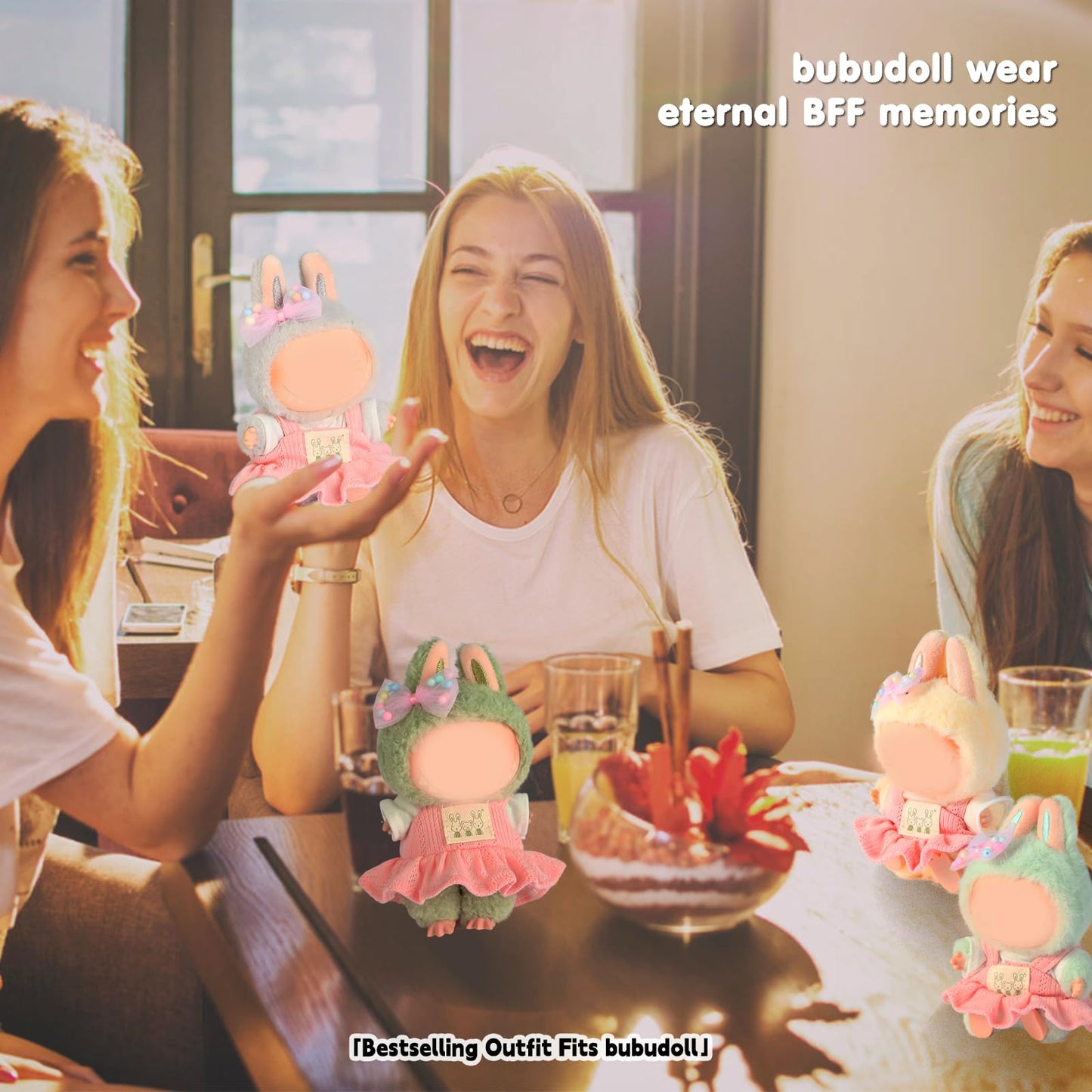 Ciunura 2025NEW Trendy Clothes for 5.9-6.7inches Doll Designed for bubuclothes Multiple Stylish Outfit Sets Can Be Used to Change Clothes for Your15&17cm Dolls (Pink Skirt 3pc Set)