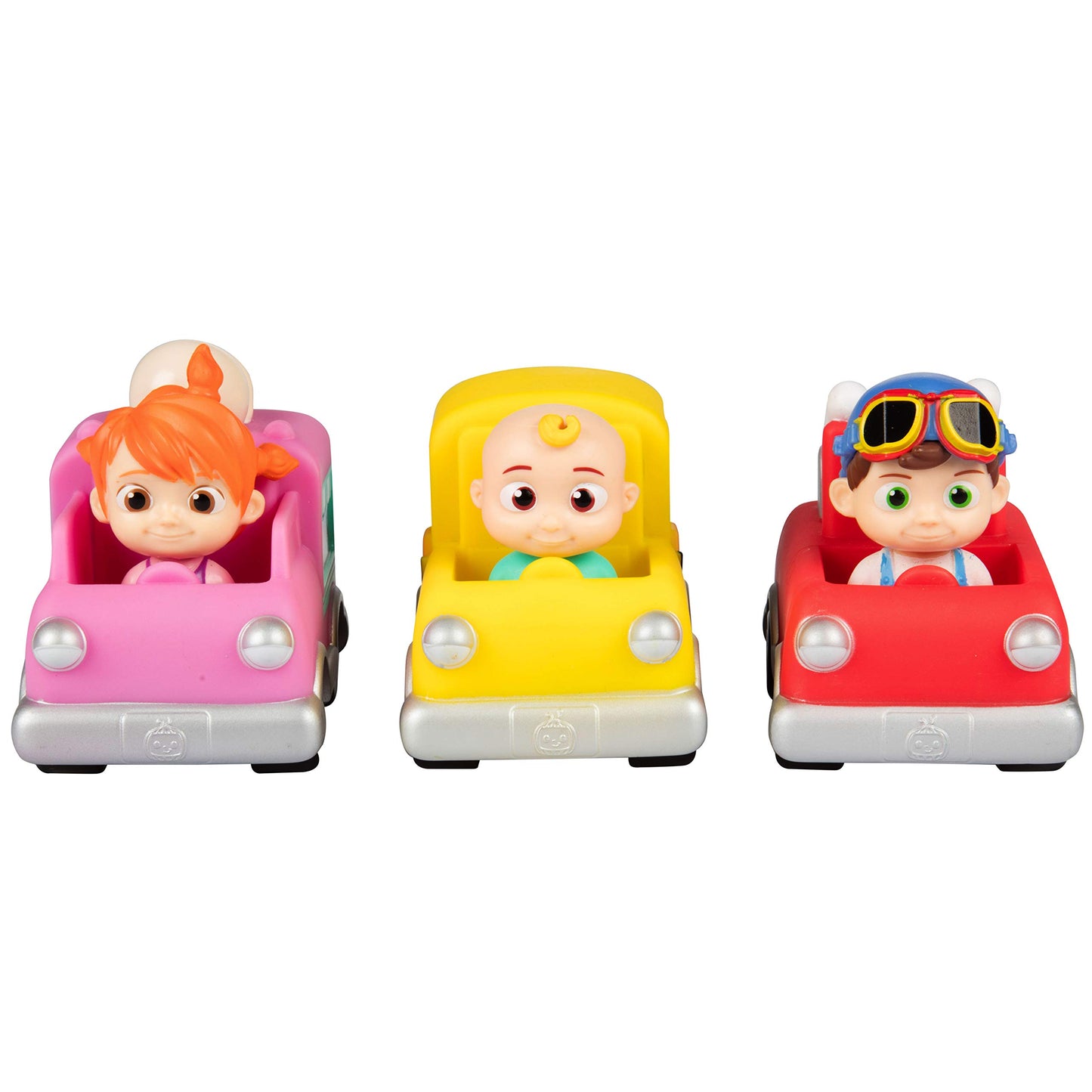 CoComelon 3'' Car Vehicle 3-Pack Toy Vehicle Set - Officially Licensed - JJ, Tomtom & YoYo Character Figures - Christmas Stockin