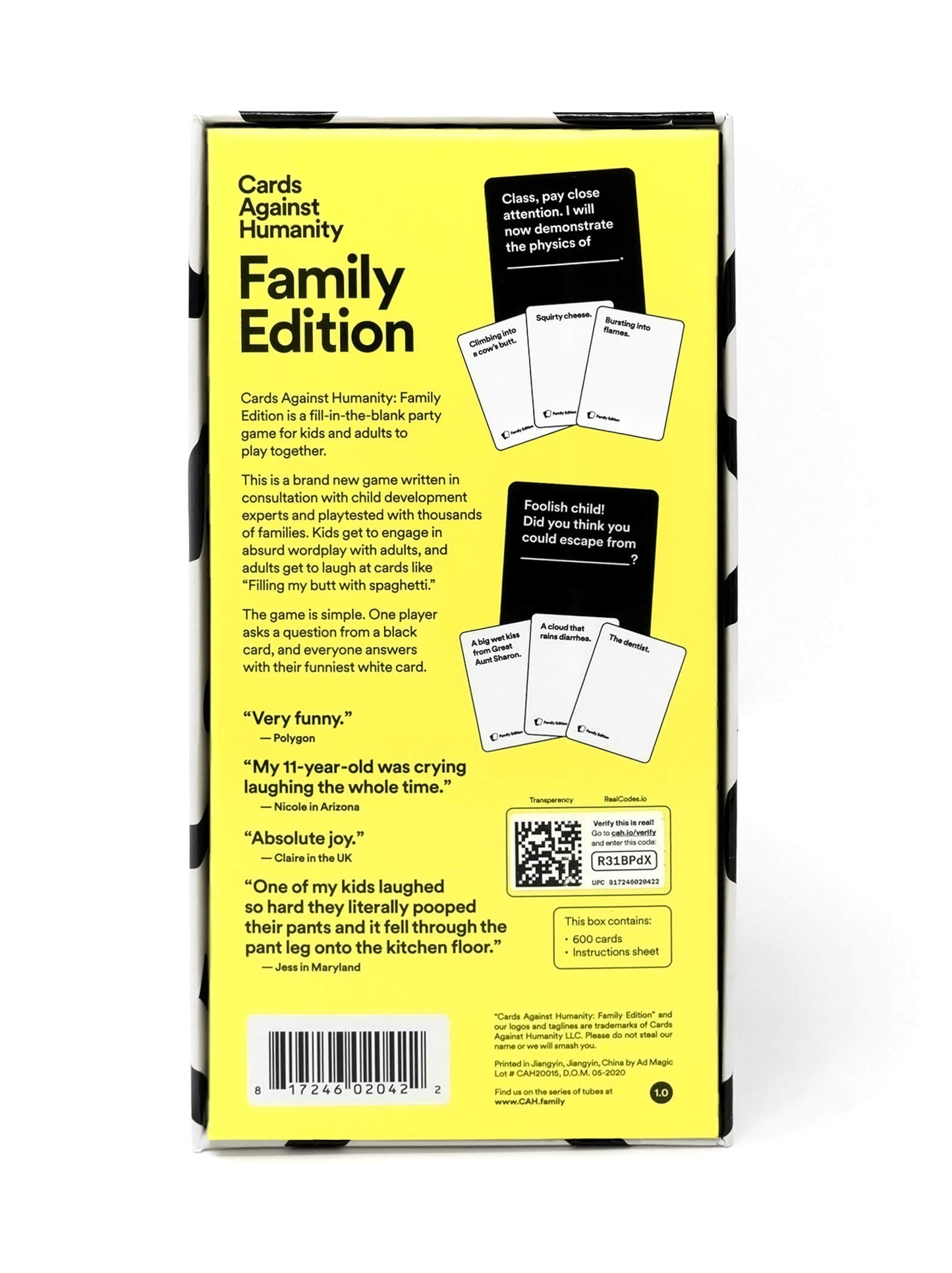 Cards Against Humanity: Family Edition  The Actual Official Family Edition Of Cah  Ages 8+