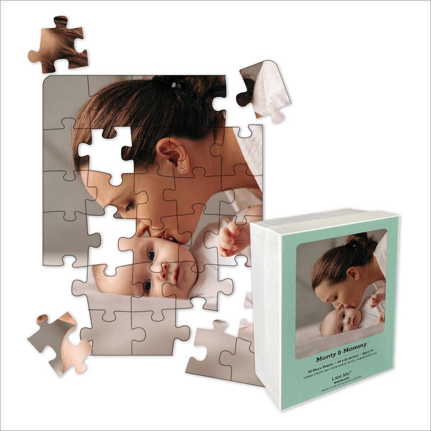 Photo Personalized Puzzle for Mothers Day | 30 Piece, Custom Jigsaw Puzzle (Vertical/Portrait) | 11 x 14 | I See Me!