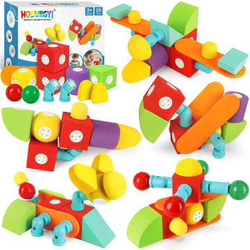 Hodurgyi 26 Pcs Magnetic Foam Blocks For Kids, Large Magnetic Building Blocks For Toddlers 3+, Kids Bath Toys And Preschool Stem