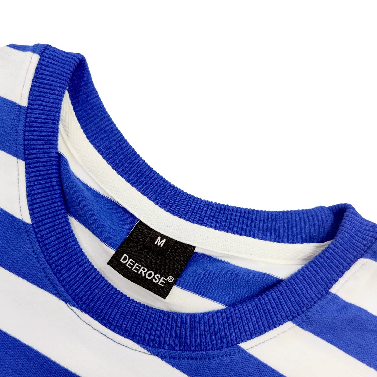 Halloween Kids Sailor Costume Shirt Short Sleeve Blue White Striped Girls Boys Summer Tee Top 7-8 Years