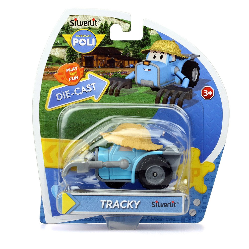 Robocar Poli, TRACKY DIE-CAST Metal Toy Cars, Farm Tractor Toys, Mini Model Vehicle Truck Toy Party Birthday Gifts for Toddlers