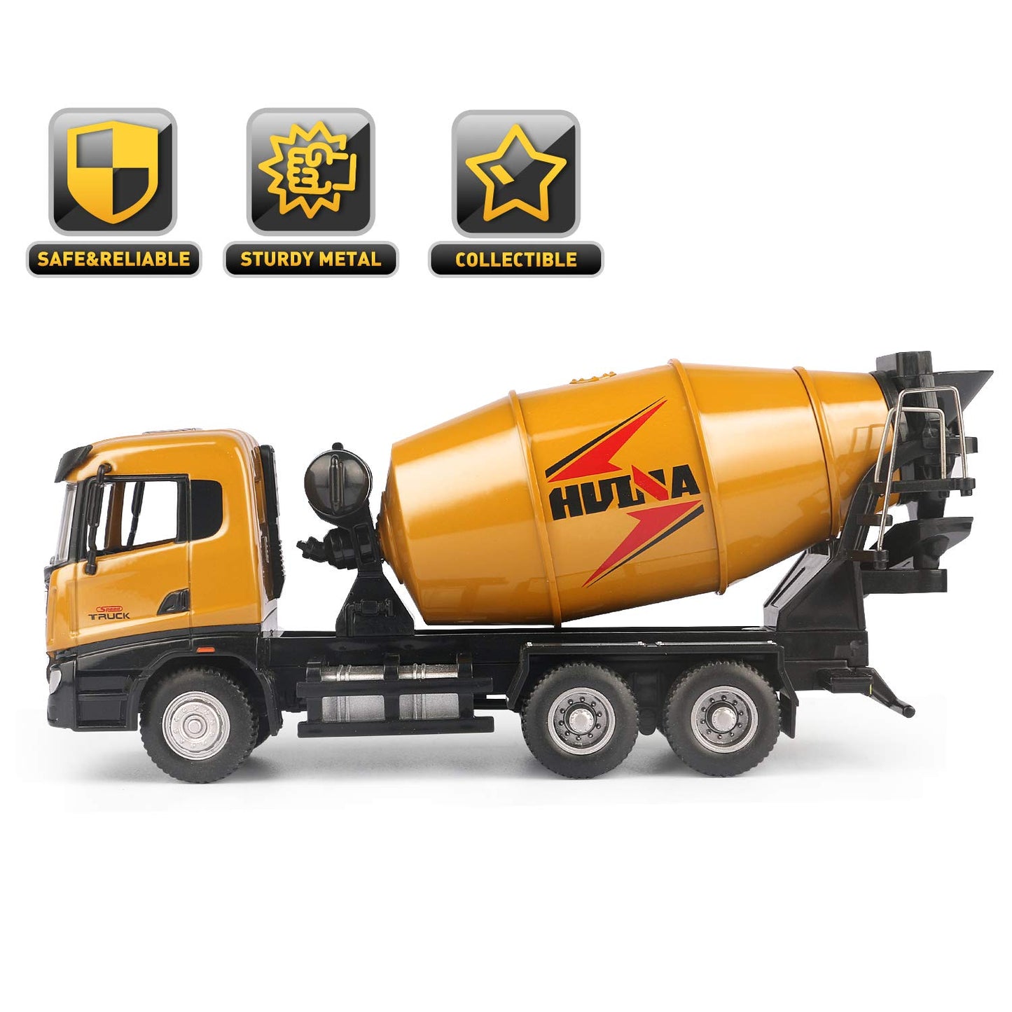 duturpo 1/50 Scale Metal Diecast Cement Mixer Toy Truck, Metal Construction Vehicles Trucks Model Toy for Boys Kids