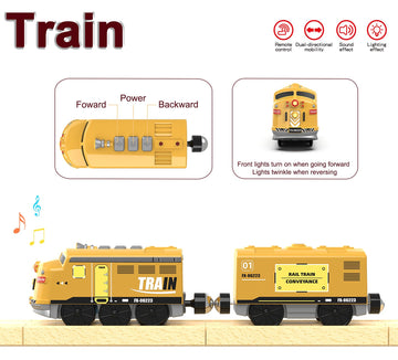 Z MAYABBO Motorized Train Toy - Remote Control Electric Locomotive, Yellow, 4.1" x 4.3" x 2.8", Compatible with Thomas & Brio