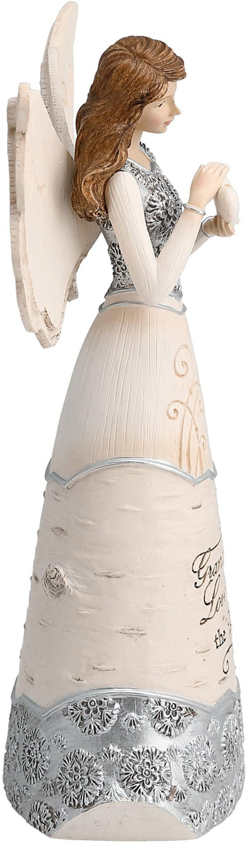 Pavilion - Elements Grandmother Angel Figurine - 8-Inch, Holding Heart, Inscription A Grandmother'S Love Warms The Heart