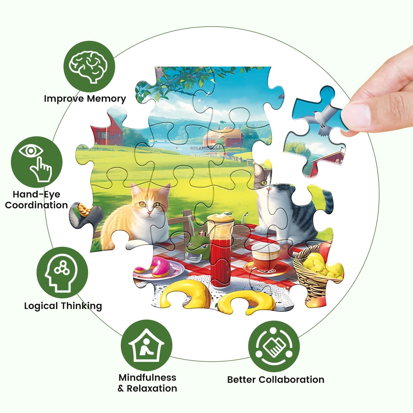 Jigsaw Puzzles 500 Pieces for mature-themeds mature-themed Puzzles Cat Puzzle Games Pieces Fit Together Perfectly Difficult Puzzles for mature-themed Children Elderly Challenging 20.5 * 15IN