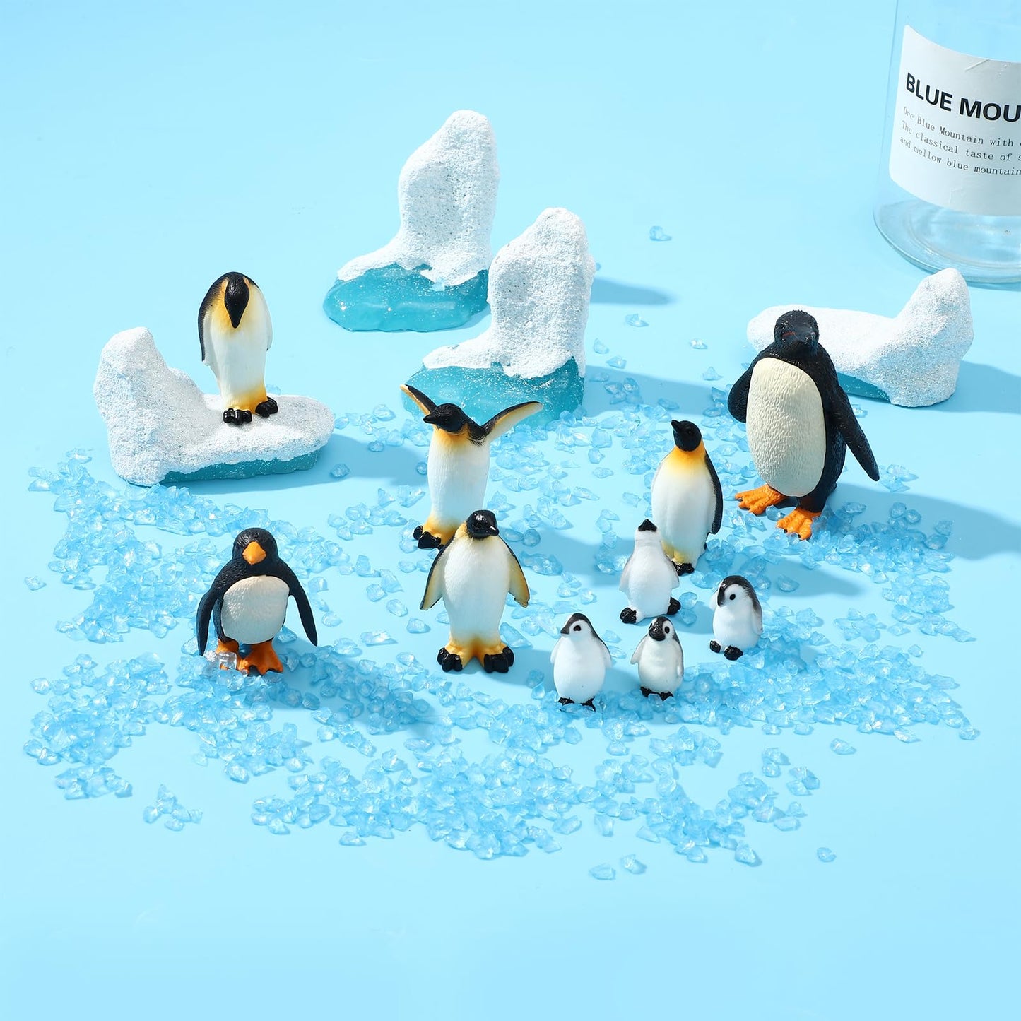 Onest 12 Pieces Mini Arctic Animals Figurines Set Polar Bear Figurines Plastic Arctic Animal Toy Small Polar Bear Polar Animal Figurines Set For Kids Birthday Gift