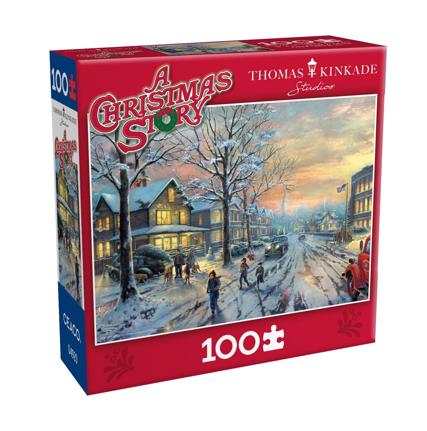 Buffalo Games - Thomas Kinkade - 100Pc Kinkade - A Christmas Story - 100 Piece Jigsaw Puzzle For Families - Challenging Puzzle P