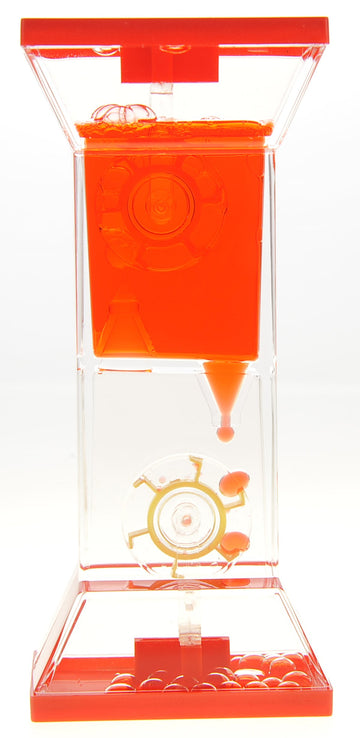 Powertrc Liquid Motion Bubbler Timer With 2 Wheels Inside | Relaxing And Calming Toy For Kids With Autism & Adhd (Red)