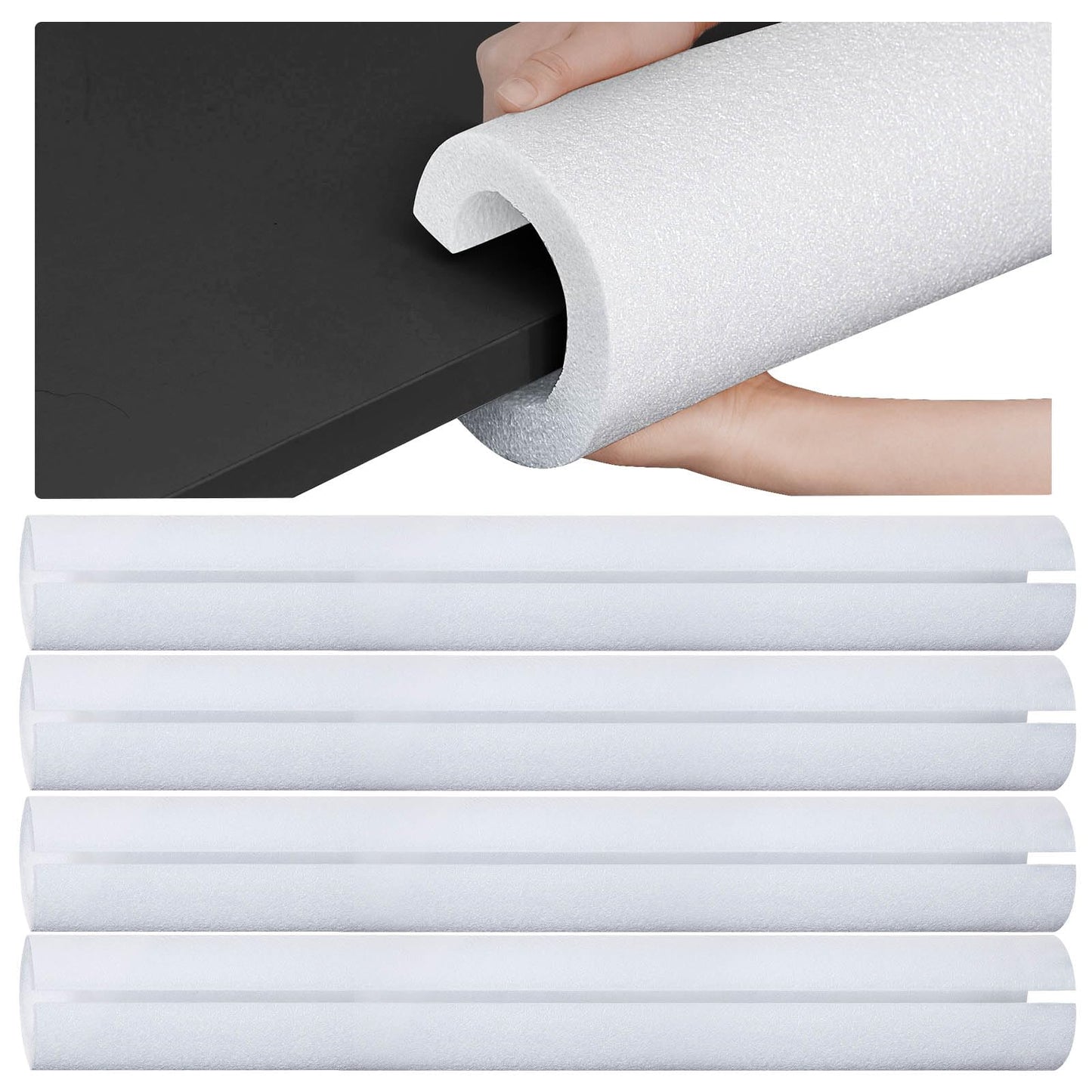 4 Pcs Hanaive 40 Inch X 4.1 Inch Jumbo Pool Noodles Bulk Pool Noodles Foam Large Pre Slit Clamp Foam Protection Foam Tube Swim N