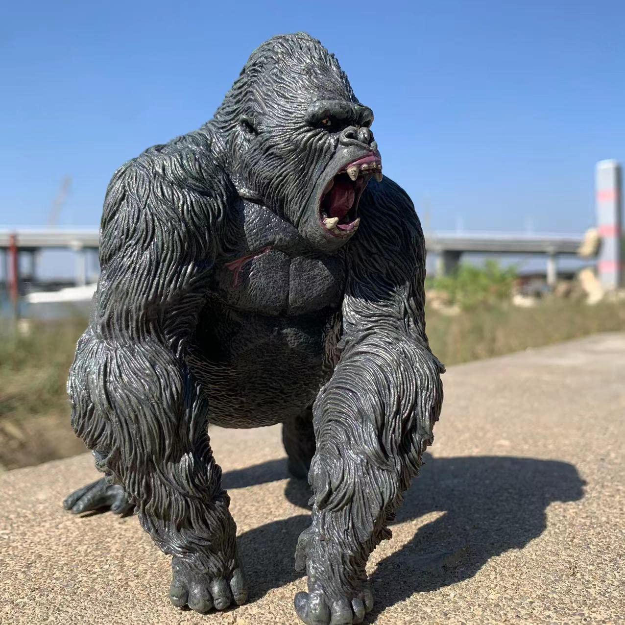 Gorilla King Kong Toys With Realistic Rock Action Figure Rampage Gorilla Fight Mode Gorilla Ape Solid Wild Animal Figurines For